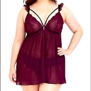 Torrid burgundy babydoll night dress
